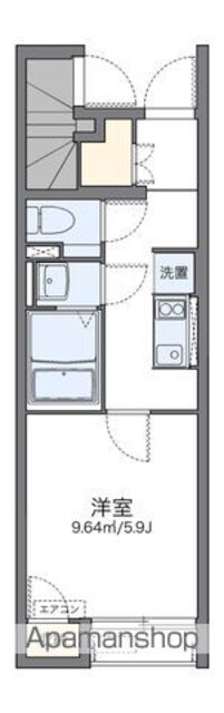 レオネクストフィオーレ[1K/22.6m2]の間取図