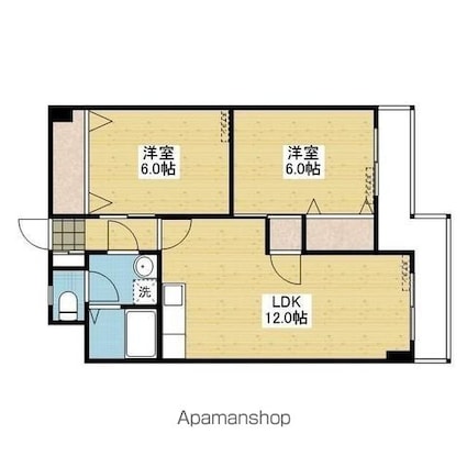 ネクサス衣山Ⅰ[2LDK/59.2m2]の間取図
