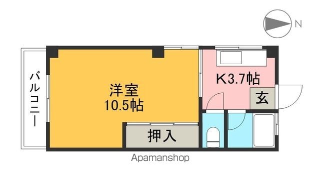 フローラルハウス[1K/29.16m2]の間取図