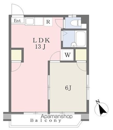 マリンハイツ[2DK/36.45m2]の間取図