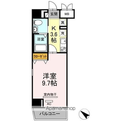 エンドレスタワー[1K/29.9m2]の間取図