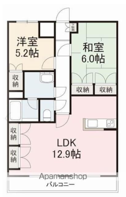 香川県高松市川島東町[2LDK/56.2m2]の間取図