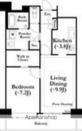 河田町ガーデン４号棟[1LDK/56.64m2]の間取図