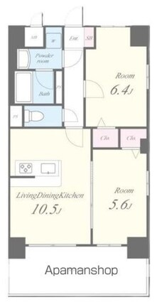 プローシュＩＩ[2LDK/51.79m2]の間取図
