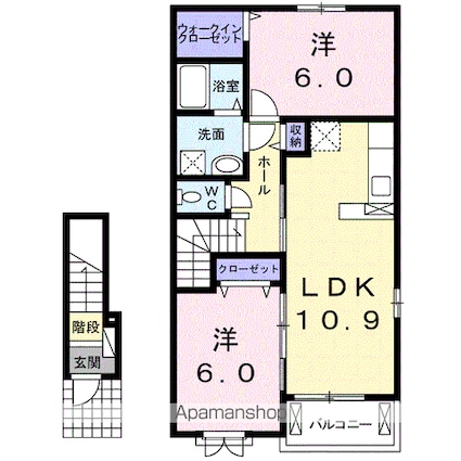 ピーチ・タケ[2LDK/57.19m2]の間取図