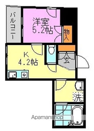 東京都杉並区高円寺南４丁目[1DK/26.13m2]の間取図