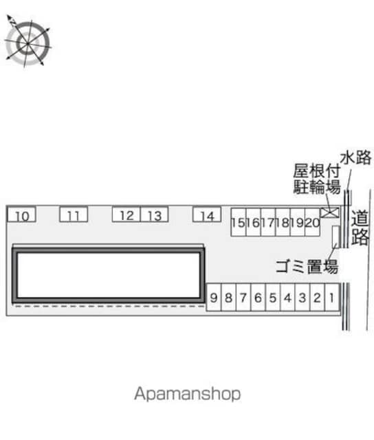 レオパレス南連島[1K/28.02m2]の配置図