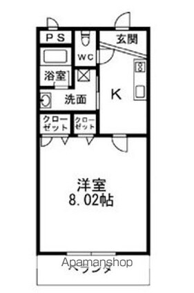 和歌山県岩出市西国分[1K/28m2]の間取図