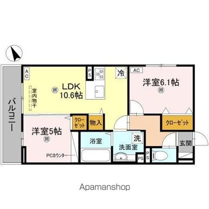 エレガンス　ビュー[2LDK/52.78m2]の間取図