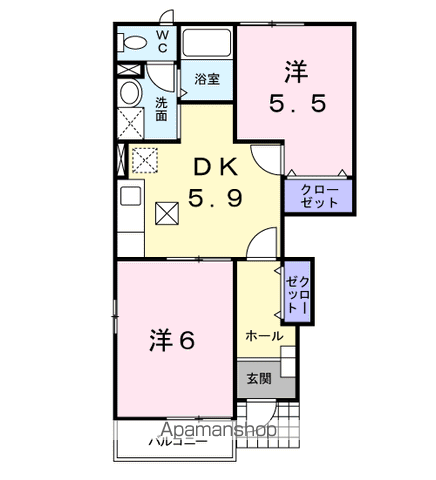 【野田市清水のアパートの間取り】