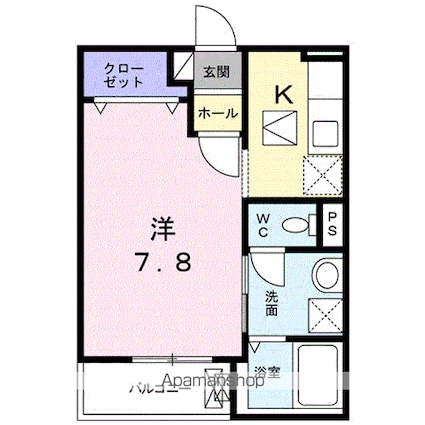 プルメリア[1R/28.48m2]の間取図
