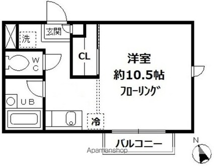 椿館[1R/23.18m2]の間取図