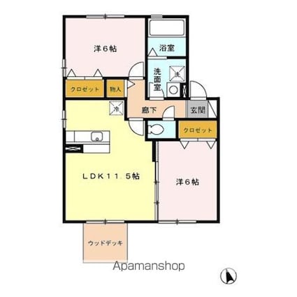 リビングタウン寒沢　Ｃ[2LDK/57.9m2]の間取図