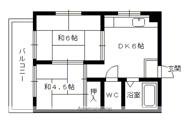 【福岡市東区箱崎のマンションの間取り】