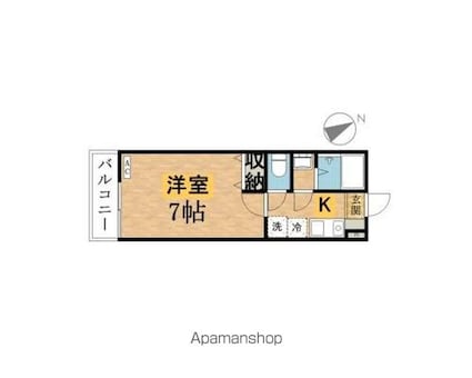 ＮｏｓｓＡ　Ｕｍ谷野町[1K/21.11m2]の間取図
