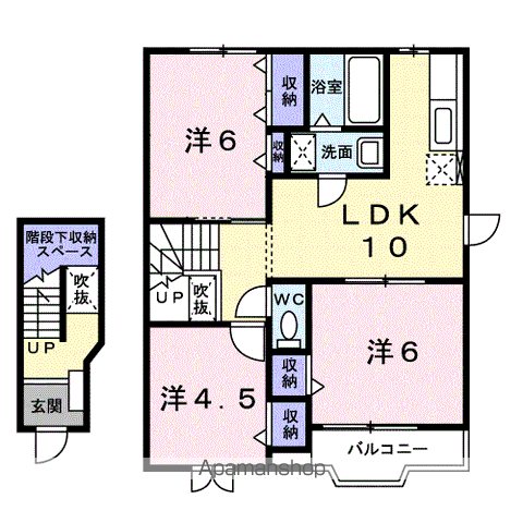 【和歌山市古屋のアパートの間取り】