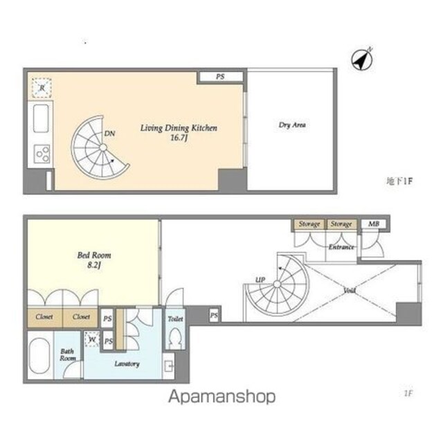 ＨＦ目黒行人坂レジデンス[1LDK/73.75m2]の間取図