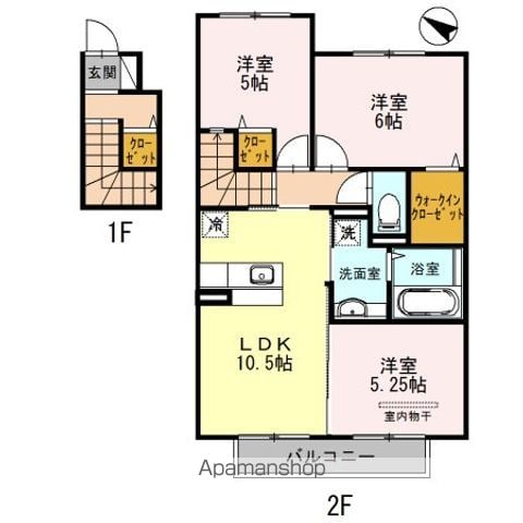 有田郡有田川町大字下津野のアパートの間取り