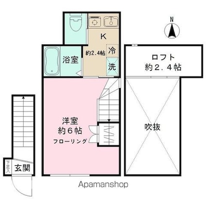 ＳＯＰＨＩＡＳ北沢[1K/21.65m2]の間取図