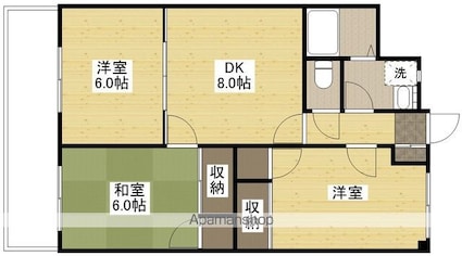 第３コーポ濱本[3DK/56.9m2]の間取図