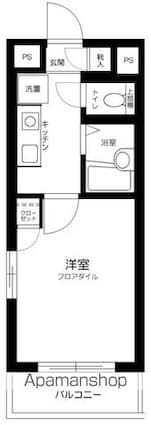 スカイコート新宿落合第６[1K/18.48m2]の間取図