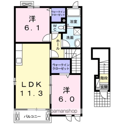 カルムメゾンⅠ[2LDK/57.63m2]の間取図