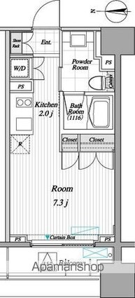 レジディア錦糸町Ⅱ[1R/25.2m2]の間取図