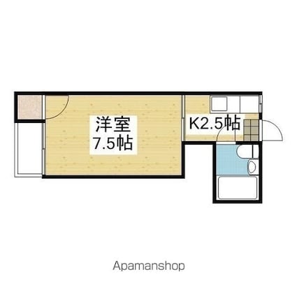 コーポ葉月[1K/19.8m2]の間取図
