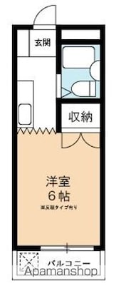 サンライズシャトー東青梅[1K/17.41m2]の間取図