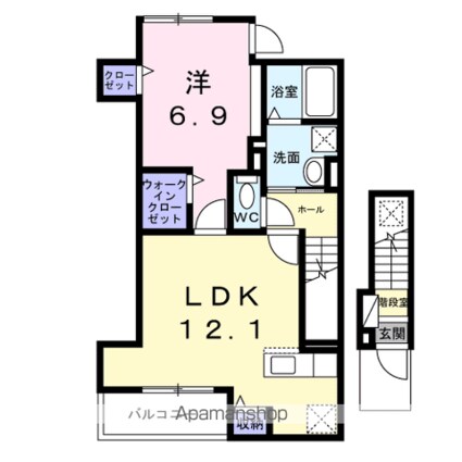 マーレ長崎[1LDK/48.25m2]の間取図