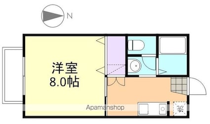 アルバビエントＢ[1K/26.71m2]の間取図