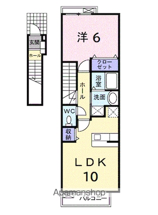 プロヴァンス[1LDK/42.37m2]の間取図