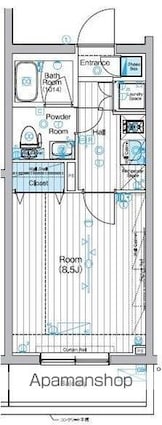 マキシヴ東向島フュージョナル[1K/25.68m2]の間取図