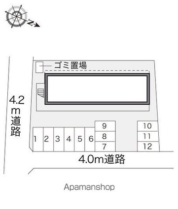 レオパレスサンフラワー[1K/23.18m2]の配置図
