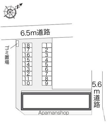 レオパレスながしま[1K/26.08m2]の配置図