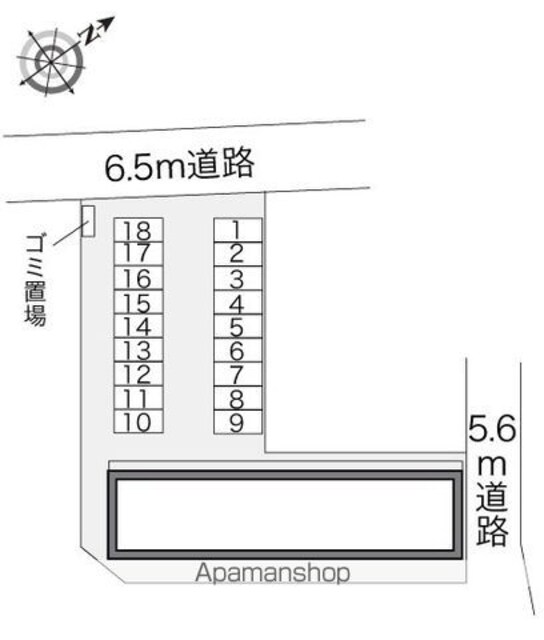 レオパレスながしま[1K/23.71m2]の配置図