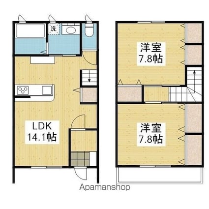 愛媛県松山市勝岡町[2LDK/73.04m2]の間取図
