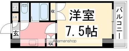 ジョイフル第２祝谷[1K/24.65m2]の間取図