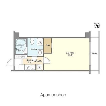 メゾン・ド・中目黒[1R/31.87m2]の間取図