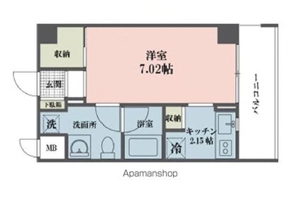 ドゥーエ武蔵小金井[1K/25.1m2]の間取図