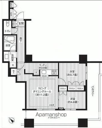 エアライズタワー[2LDK/58.99m2]の間取図