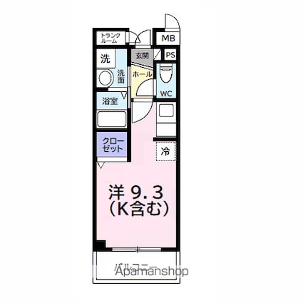ブリリアント姉崎[1K/25.72m2]の間取図