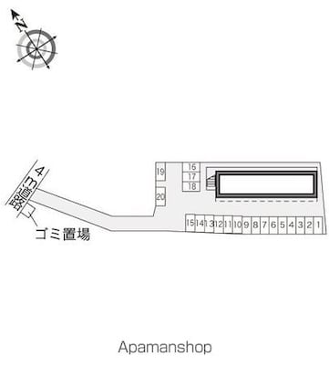 レオパレスコンフォートⅠ[1K/23.18m2]の配置図