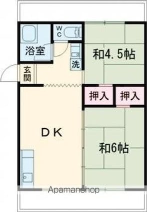 中山ハイツ[2DK/42.24m2]の間取図