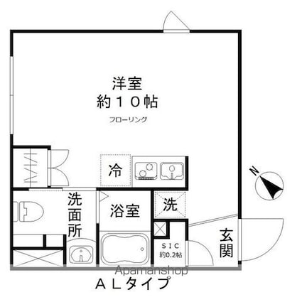 アーバンキューブ三鷹[1R/26.26m2]の間取図
