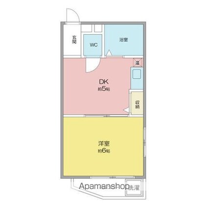 クレベール稲穂[1DK/24.96m2]の間取図