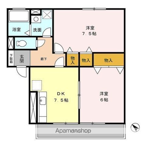 【青梅市新町のアパートの間取り】