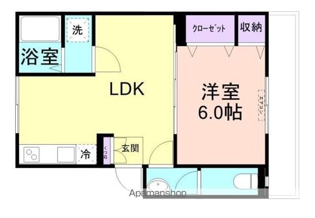 マンション有田[1LDK/39.8m2]の間取図