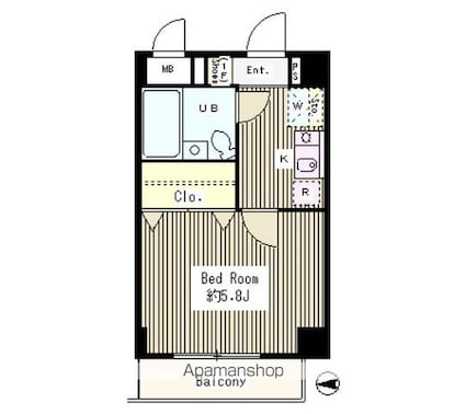 サンライズハイツⅡ[1K/19.67m2]の間取図