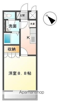香川県高松市春日町[1K/29.75m2]の間取図